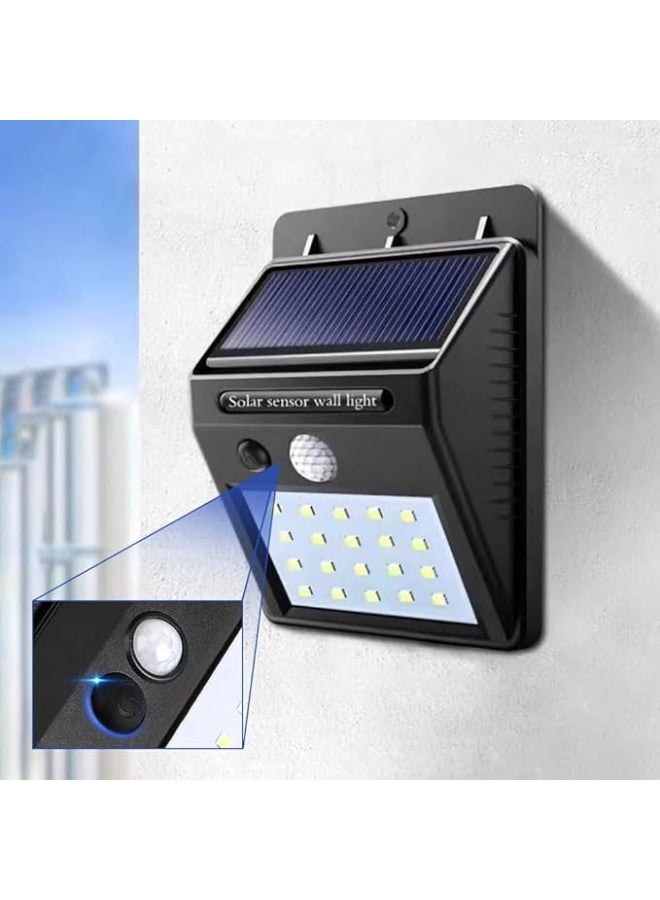AL ARQAM 4 PCS Solar Motion Sensor Security Lights – 20 LED Super Bright Outdoor Wall Lights, IP65 Waterproof & Wireless, Auto On/Off for Garden, Fence, Patio, and Garage - Image 2