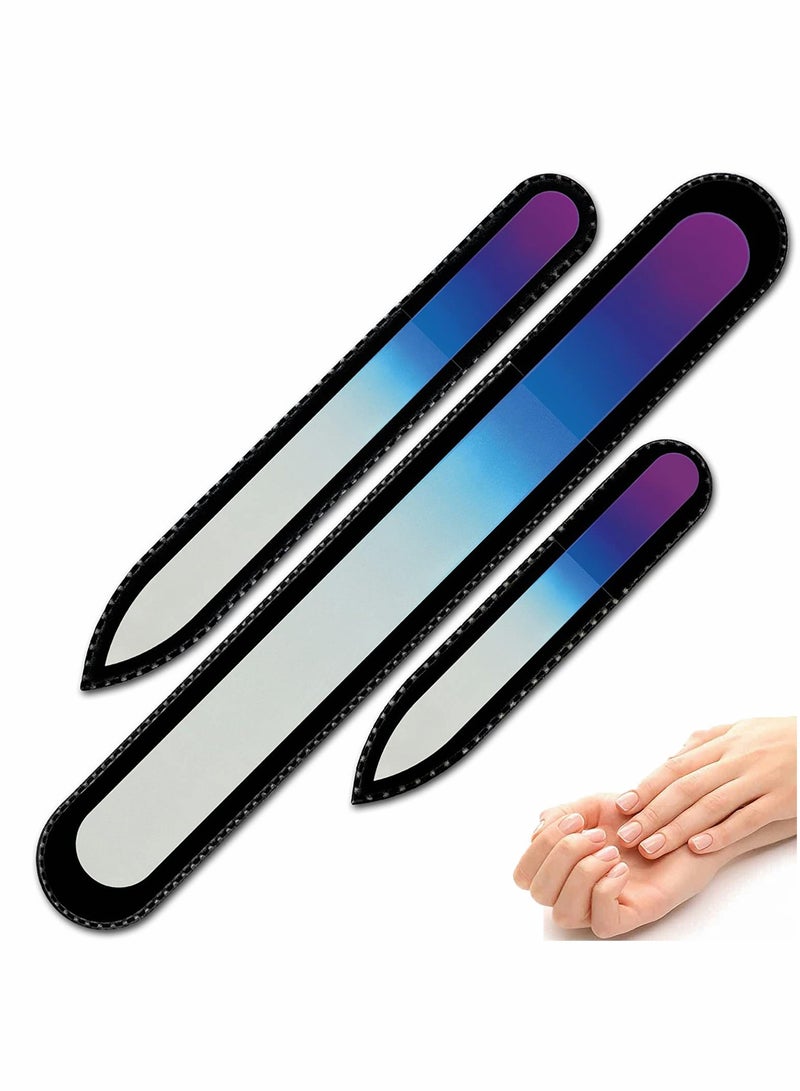 Professional Crystal Nail File Set - 3 Piece Multicolour Kit - Image 1