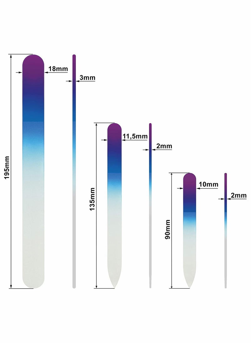 Professional Crystal Nail File Set - 3 Piece Multicolour Kit - Image 5