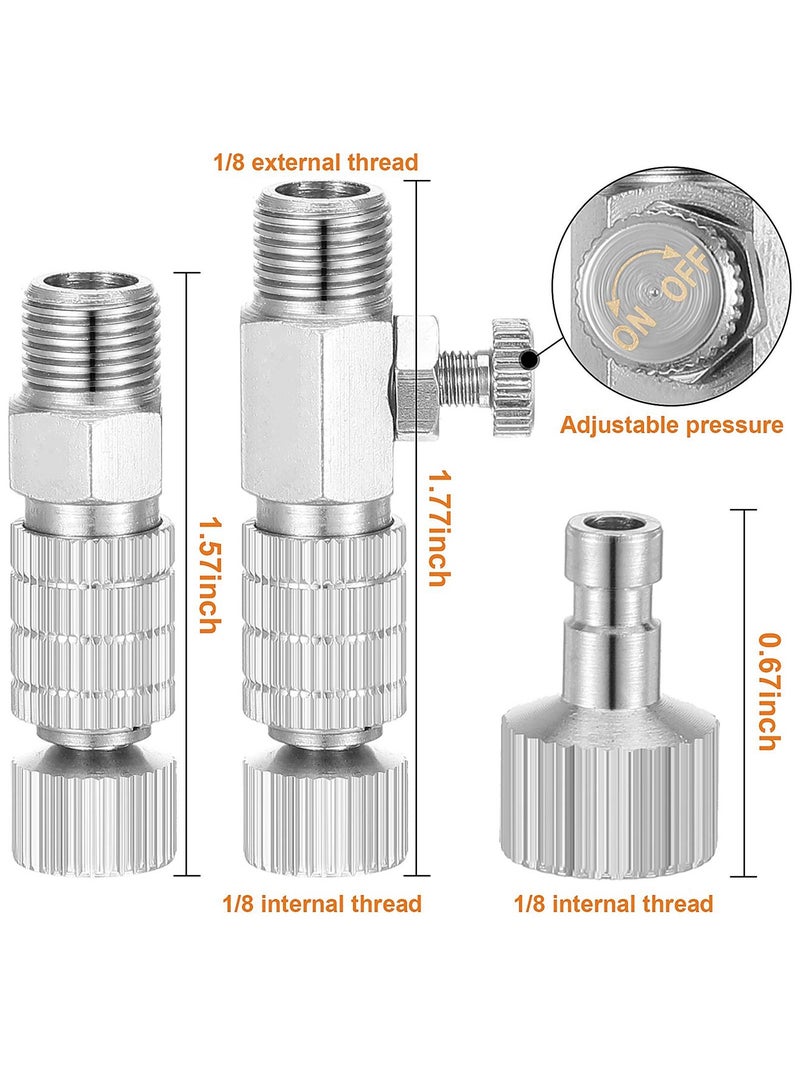15 Pieces Airbrush Adapter Set Airbrush Quick Release Coupling Disconnect Adapter Kit Airbrush Quick Release Disconnect Fitting Connector Set Female Connectors for Air Compressor and Airbrush Hose