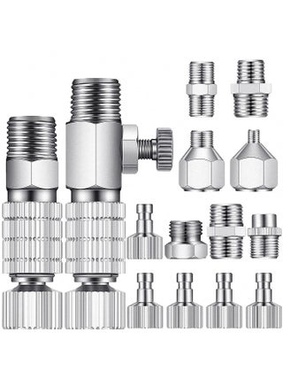 15 Pieces Airbrush Adapter Set Airbrush Quick Release Coupling Disconnect Adapter Kit Airbrush Quick Release Disconnect Fitting Connector Set Female Connectors for Air Compressor and Airbrush Hose - pzsku/Z1236EA2EA493ECFB247DZ/45/1743352083/5e0224ed-25fc-4352-9731-2f4b553f383a