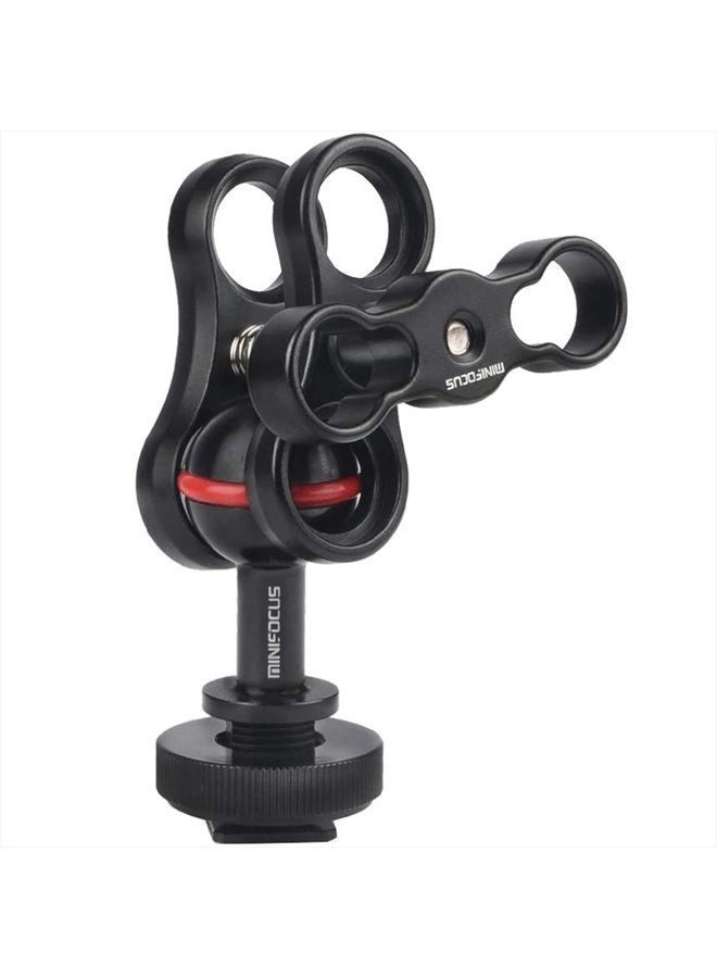 MINIFOCUS حامل كرة 1'' مع قاعدة توصيل رأس كرة باردة لمصباح الغوص تحت الماء وكاميرات الحماية المقاومة للماء - Image 1