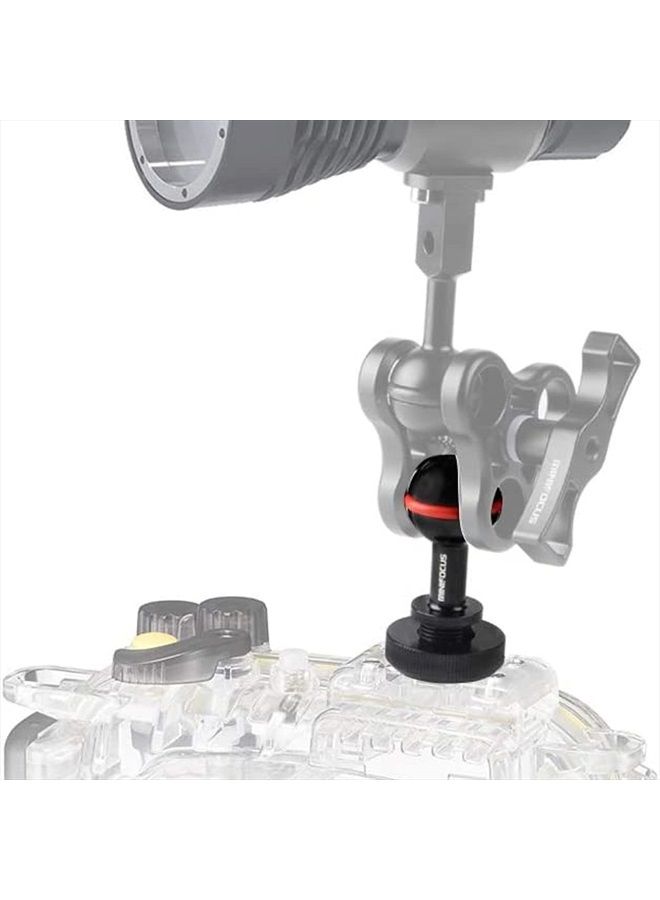 MINIFOCUS حامل كرة 1'' مع قاعدة توصيل رأس كرة باردة لمصباح الغوص تحت الماء وكاميرات الحماية المقاومة للماء - Image 2