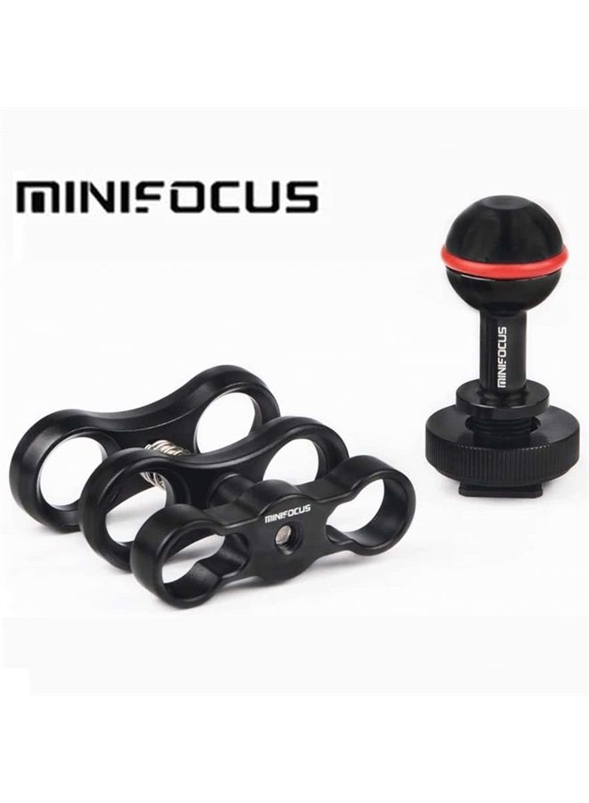 MINIFOCUS حامل كرة 1'' مع قاعدة توصيل رأس كرة باردة لمصباح الغوص تحت الماء وكاميرات الحماية المقاومة للماء - Image 4