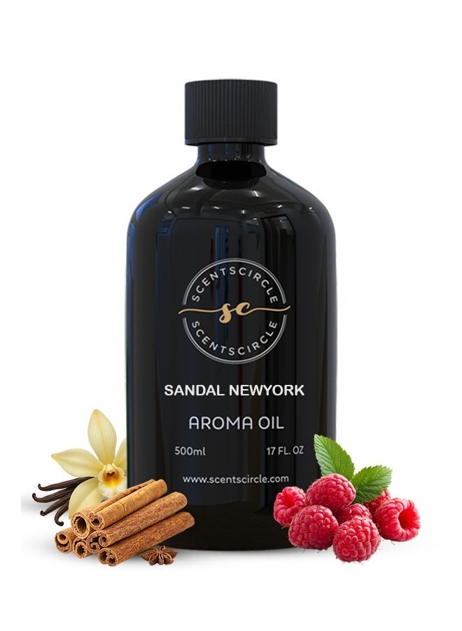 Sandal NewYork Raspberry & Vanilla Fragrance Diffuser Oil 500ml with Creamy Sandalwood Base for Home, Office, Gyms & Shops | Scentscircle