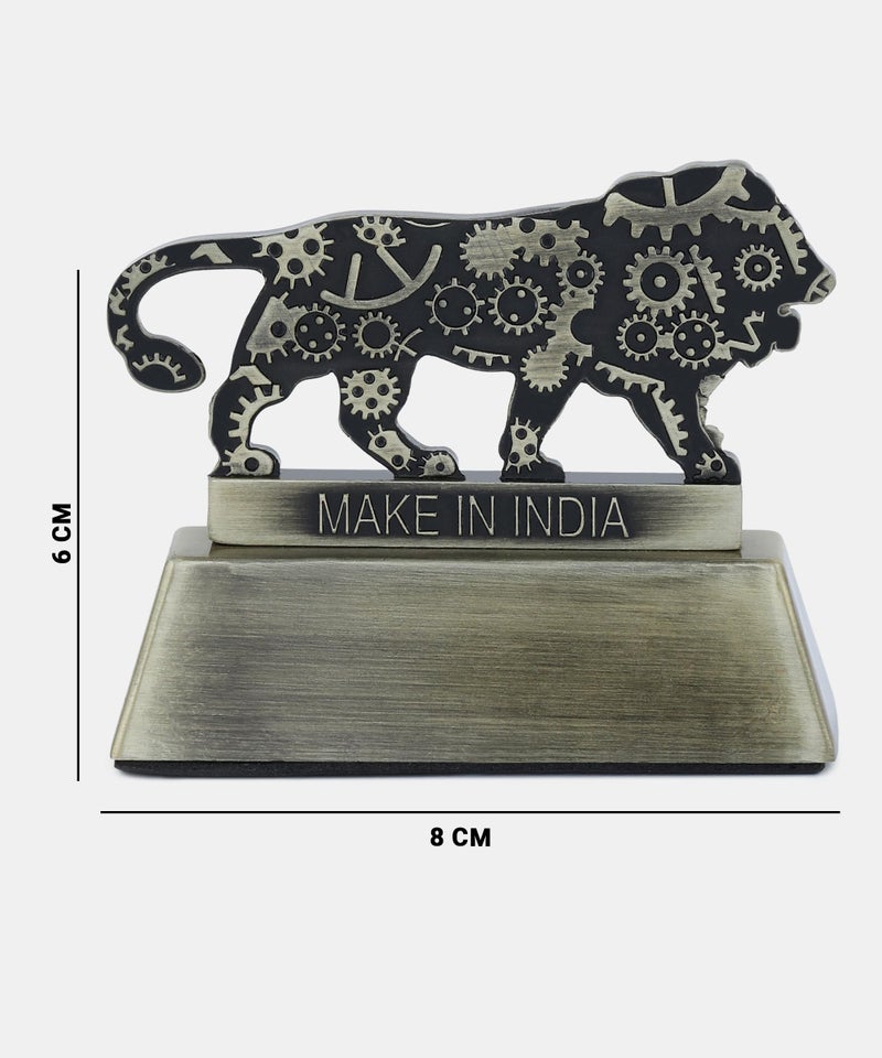 ZAHEPA Metal Lion Paperweight for Office Table, Stylish Desk Accessory & Desktop Decor, Patriotic Decorative Showpiece Item Gift for Men, Professionals, Students & Corporate (Mehendi) - Image 3