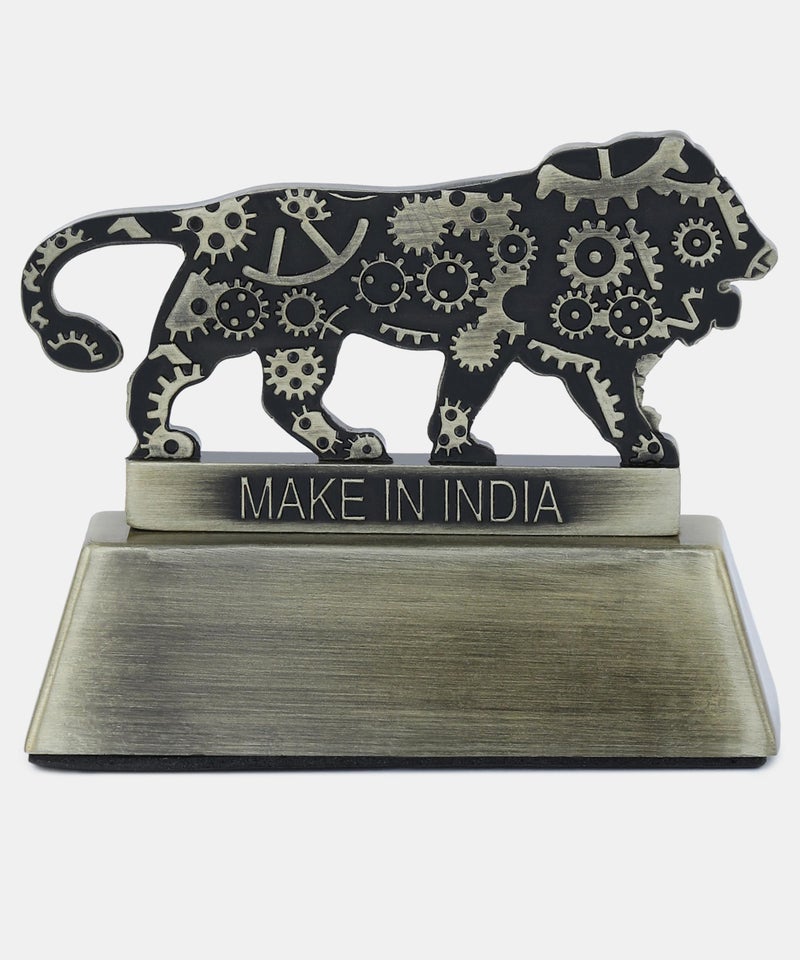 ZAHEPA Metal Lion Paperweight for Office Table, Stylish Desk Accessory & Desktop Decor, Patriotic Decorative Showpiece Item Gift for Men, Professionals, Students & Corporate (Mehendi) - Image 4