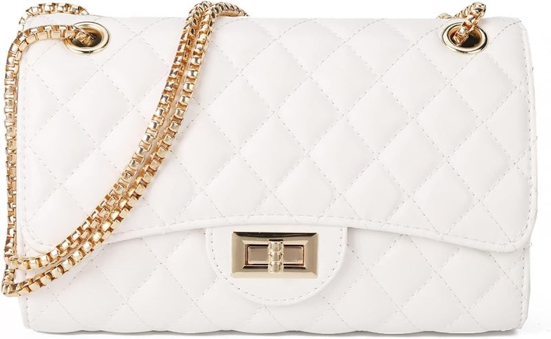 Gladdon Quilted Crossbody Purse for Women Trendy Ladies Shoulder Bag with Chain Designer Purses - Image 1