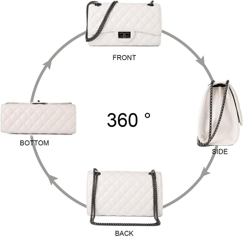 Gladdon Quilted Crossbody Purse for Women Trendy Ladies Shoulder Bag with Chain Designer Purses - Image 5