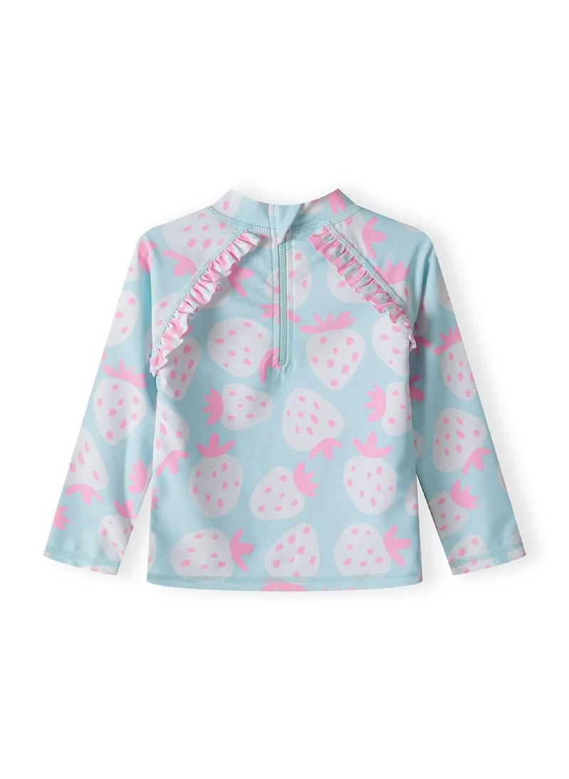 MINOTI 2-Piece Girls' Long Sleeve Swim Set with Ruffle Bikini Bottoms