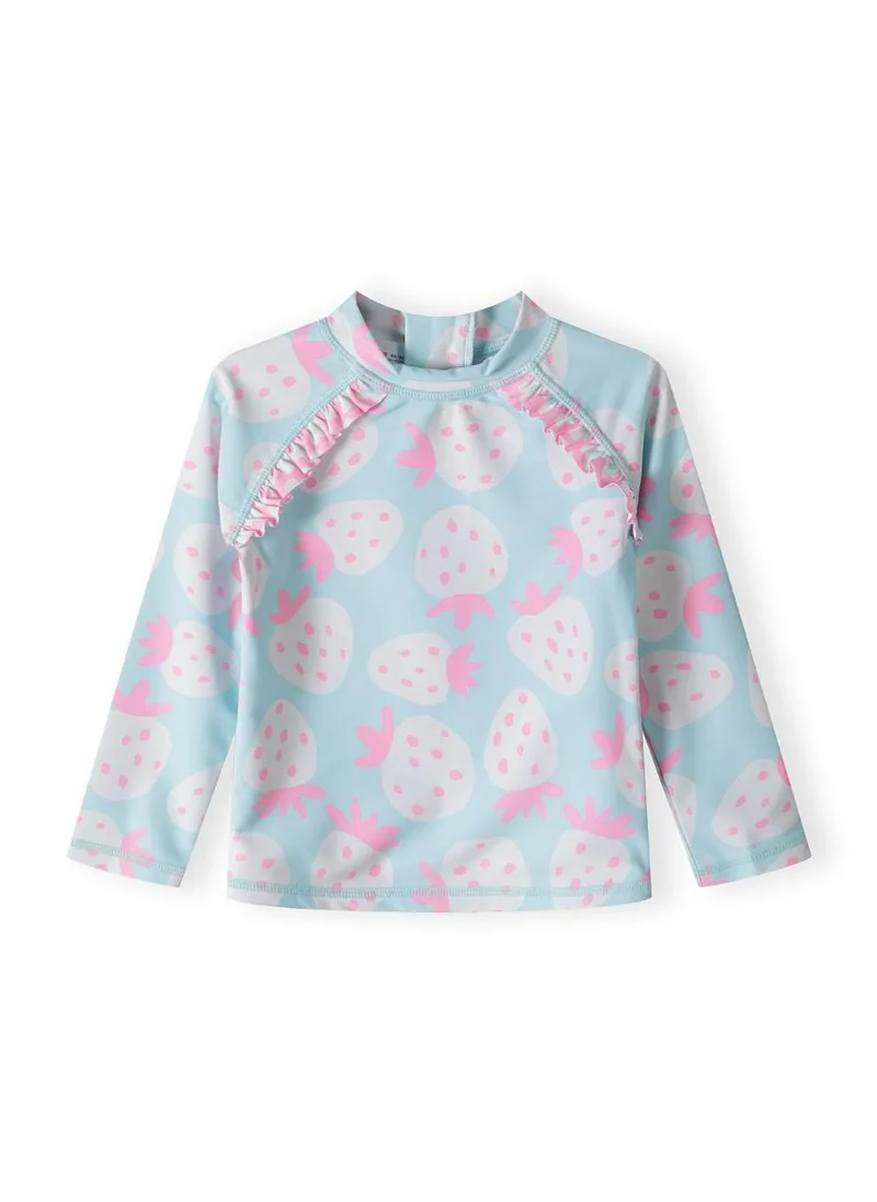 MINOTI 2-Piece Girls' Long Sleeve Swim Set with Ruffle Bikini Bottoms