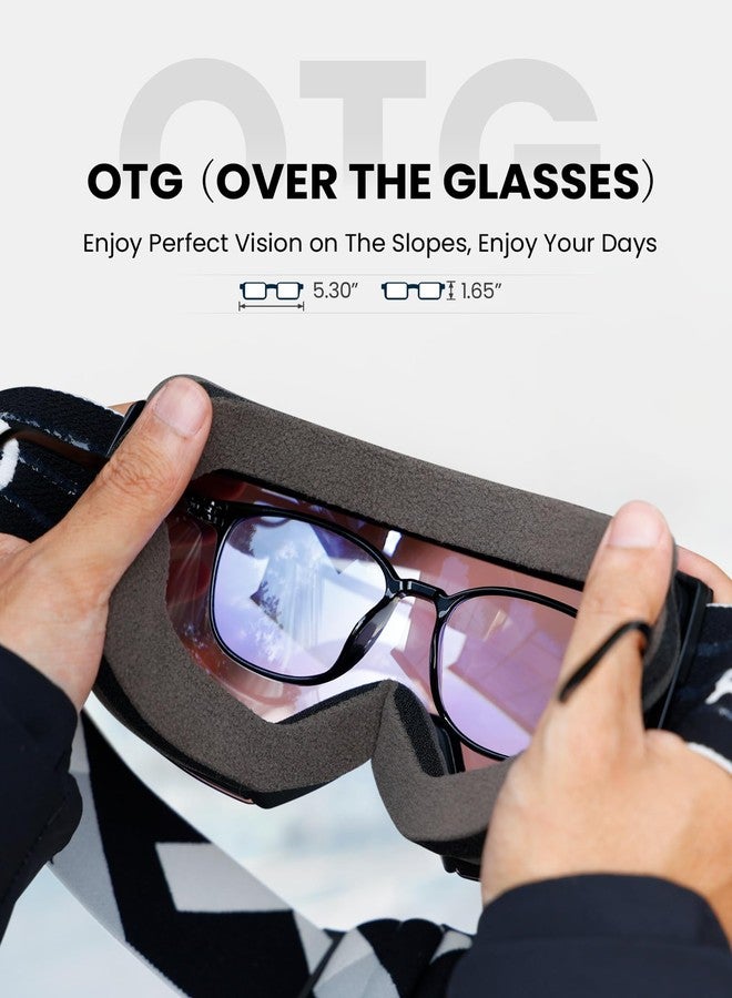 OutdoorMaster Ultra Ski Goggles Lens by ZEISS, OTG Snowboard Goggles Anti-fog Wide View, Magnetic Interchangeable Lens, Snow Goggles for Men & Women(NavyBlue Vlt 11% + ClearLens) - Image 4