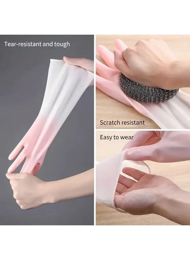 4 Pack Womens Dishwashing Gloves Model S Extra Long Cuff Heavy Duty Rubber Kitchen Mitts - Image 3