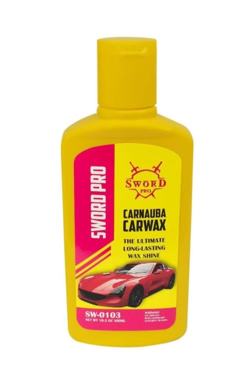 Sword Pro Carnauba Wax Formula Car Polish, Long-Lasting Professional Wax Shine, 300ml Formula - Image 1