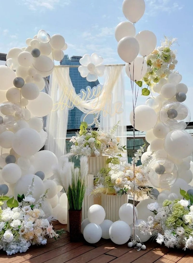 White balloons, 50 latex party balloons for weddings, graduations, children's birthday parties, Valentine's Day, baby showers, party supplies, arch balloon towers  - Image 5