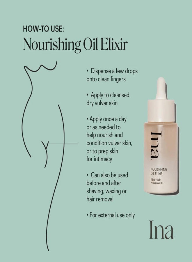 Ina Nourishing Oil Elixir - Intimate Moisturizing Oil for Dry, Itchy Vulvar Skin & Ingrown Hair Care, Botanical Feminine Oil w/Green Tea, Hydrating Intimate Care, Gynecologist Developed, 1 fl oz - Image 3
