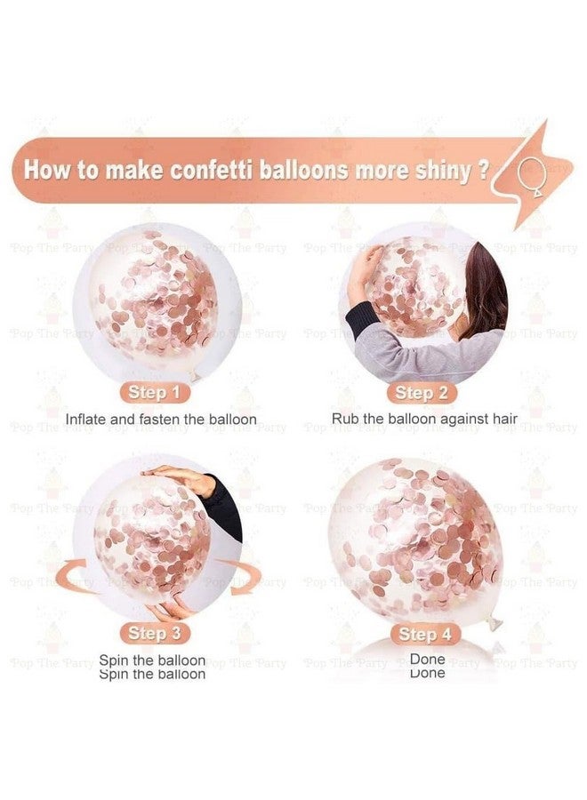 Pop The Party Pop The Party Nylon 40Th Number Balloon With 40 Digit Balloon For Including Star, Heart And Confetti Balloons (40 Year 10 Pcs Balloon Set Rose Gold) - Image 5