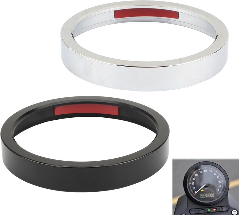 Vuzmode Motorcycle Black Speedometer Trim Bezel Cover - Image 2