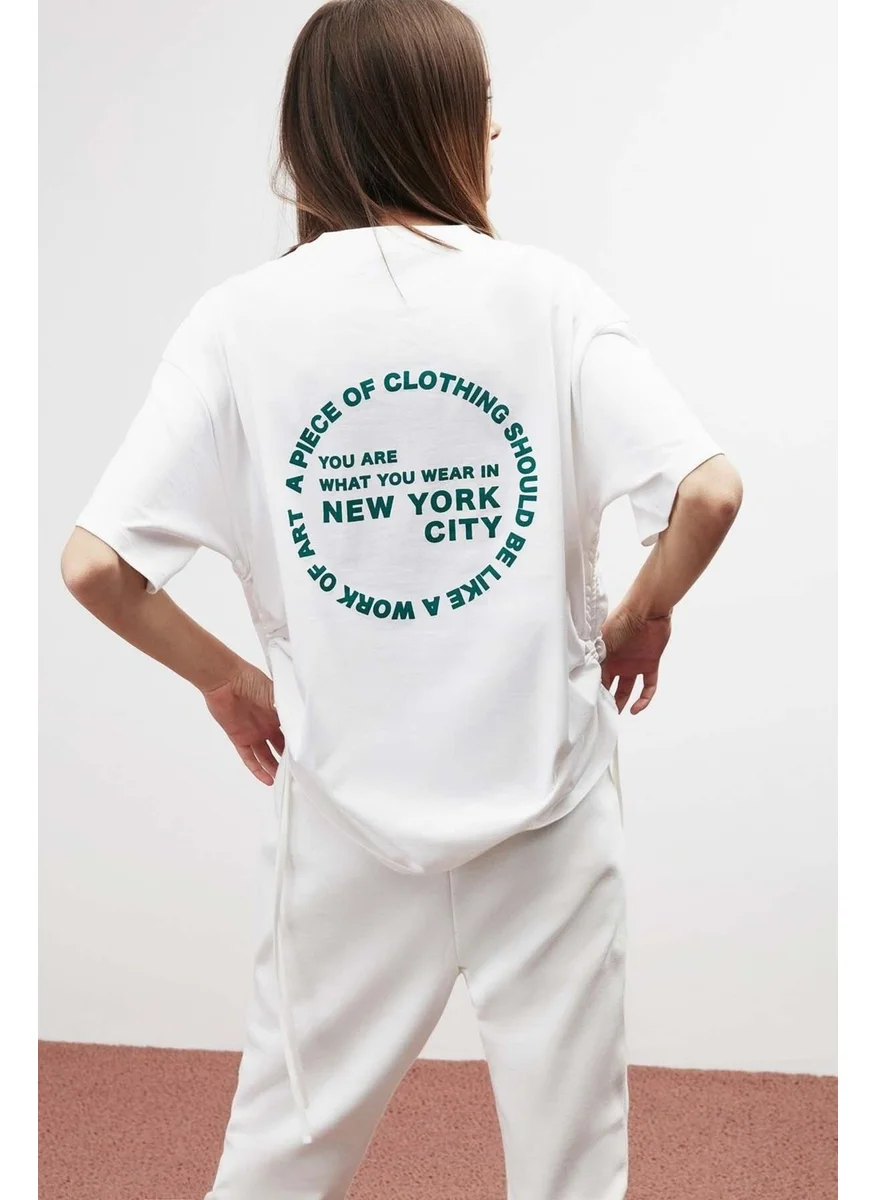 جريميلانج Piece Oversize White T-Shirt