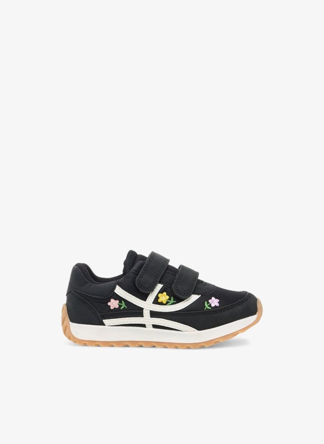 JUNIORS Girls Floral Embroidered Sneakers - Image 1
