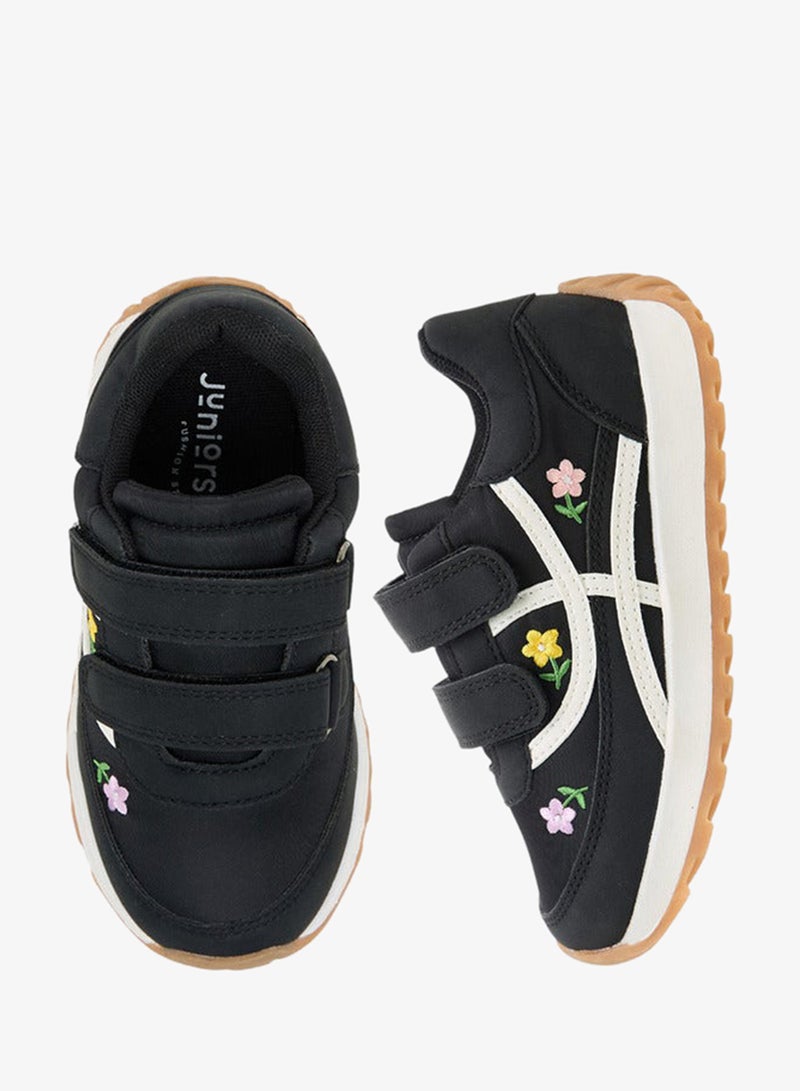 JUNIORS Girls Floral Embroidered Sneakers - Image 2