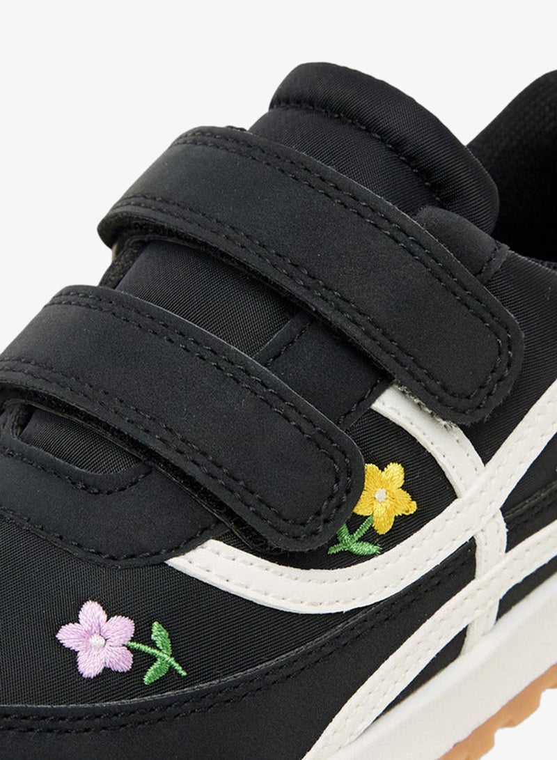 JUNIORS Girls Floral Embroidered Sneakers - Image 4