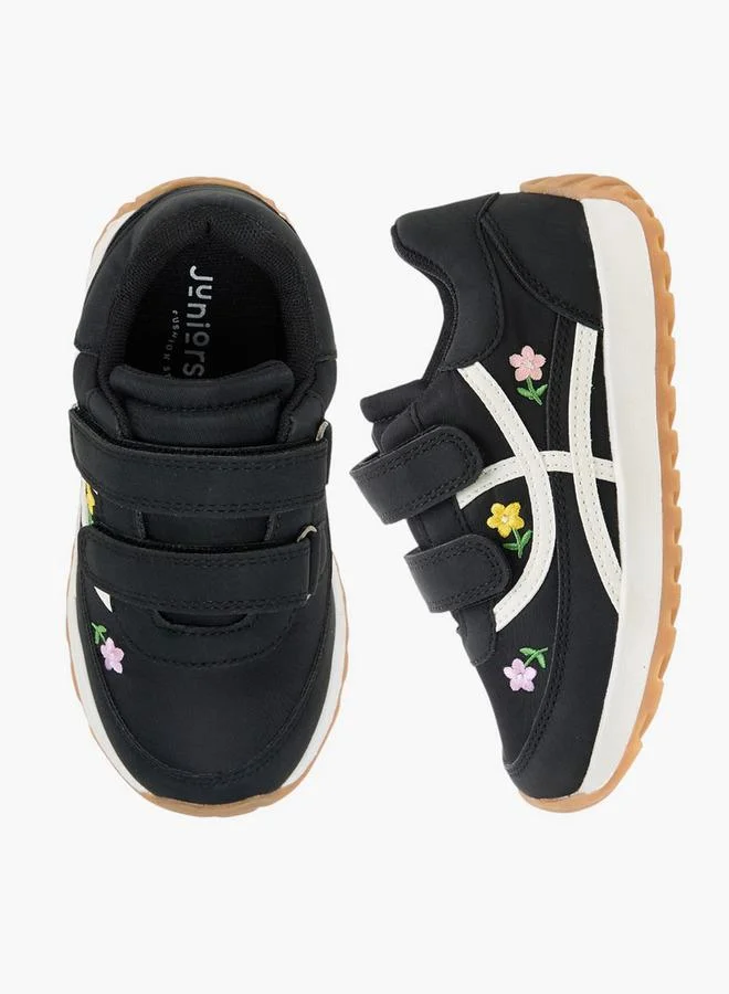 JUNIORS Girls Floral Embroidered Sneakers