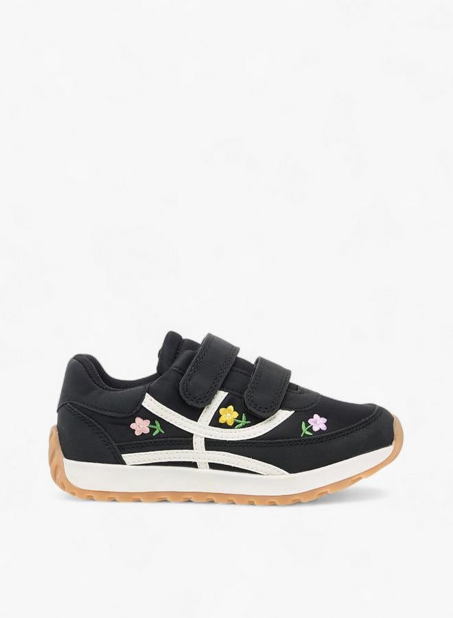 JUNIORS Girls Floral Embroidered School Sneakers - Image 3