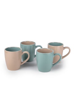 Shallow Moire 4-Piece Mugs Set Kitchen Dinnerware, Ceramic, Stoneware 385ml - Two Tone  - Image 1