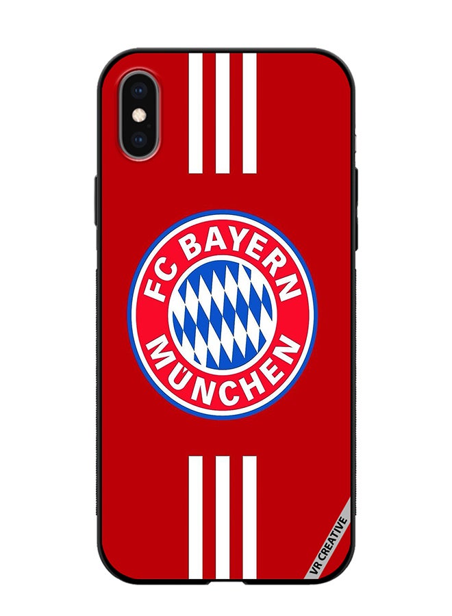 VR CREATIVE غطاء حماية لهاتف آبل آيفون X/XS بتصميم بايرن ميونيخ متعدد الألوان - Image 1