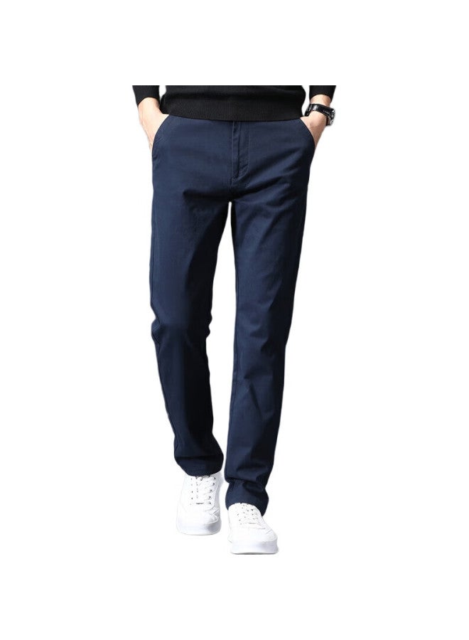 PLAYBOY Casual Pants For Men, Straight-Leg, Style, Spring And Summer Men'S Loose Trendy Trousers, Royal Blue, Size 32 - Image 3
