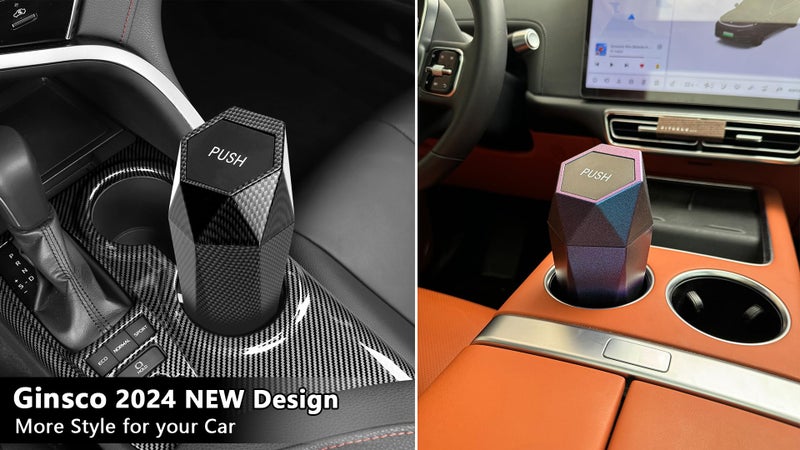 Ginsco 2 Pack Car Trash Can with Lid, Cup Holder Garbage Can for Car, Garbage Bin Cars Accessories for Interior, Leakproof Small Trash Bin, Mini Trash Can for Cars, Home, Bedroom, Office (Golden) - Image 5