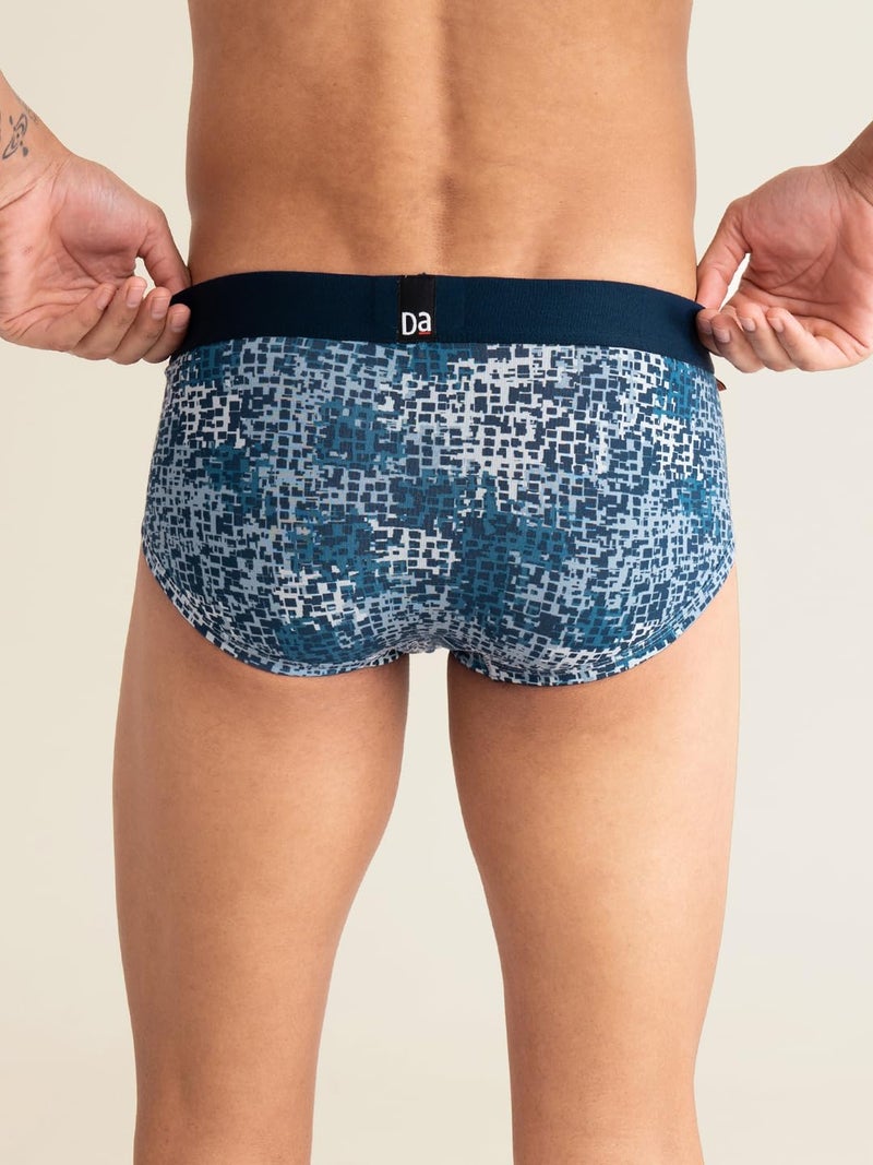 DAMENSCH Men's Deo-Cotton Deodorizing Printed Briefs- Pack of 1- Soft Chambray- Large - Image 3