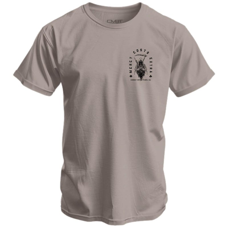 Combat Iron Men's Graphic T-Shirt | Mercy Costs Extra | Athletic Fit, Tagless Comfort | Tan, 2X-Large - Image 4