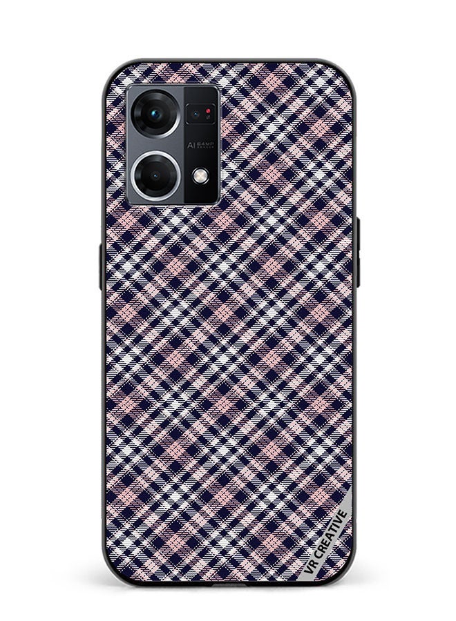 VR CREATIVE Protective Case Cover For Oppo Reno8 4G Checkered Design Multicolour - Image 1