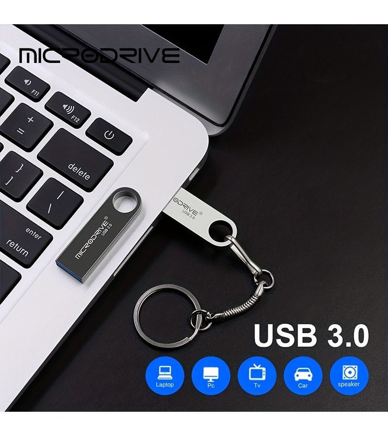محرك أقراص فلاش Microdrive سعة 32 جيجابايت بسرعة USB 3.0 باللون الأسود، تخزين بيانات عالي السرعة لأجهزة الكمبيوتر المحمولة والأجهزة اللوحية وأنظمة الصوت في السيارة - Image 4