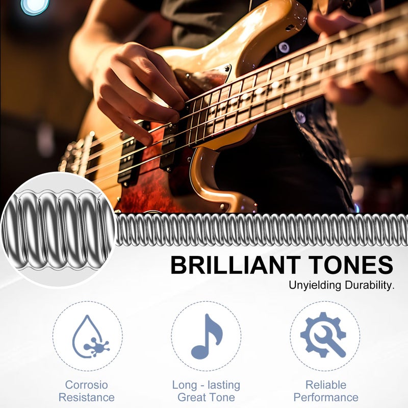 CoolShef طقم أوتار جيتار كهربائي لـ 6 أوتار، فولاذ مطلي بالنيكل (09-42)، 1 طقم مع 8 ريش، أوتار جيتار كهربائي مضيئة، - Image 3