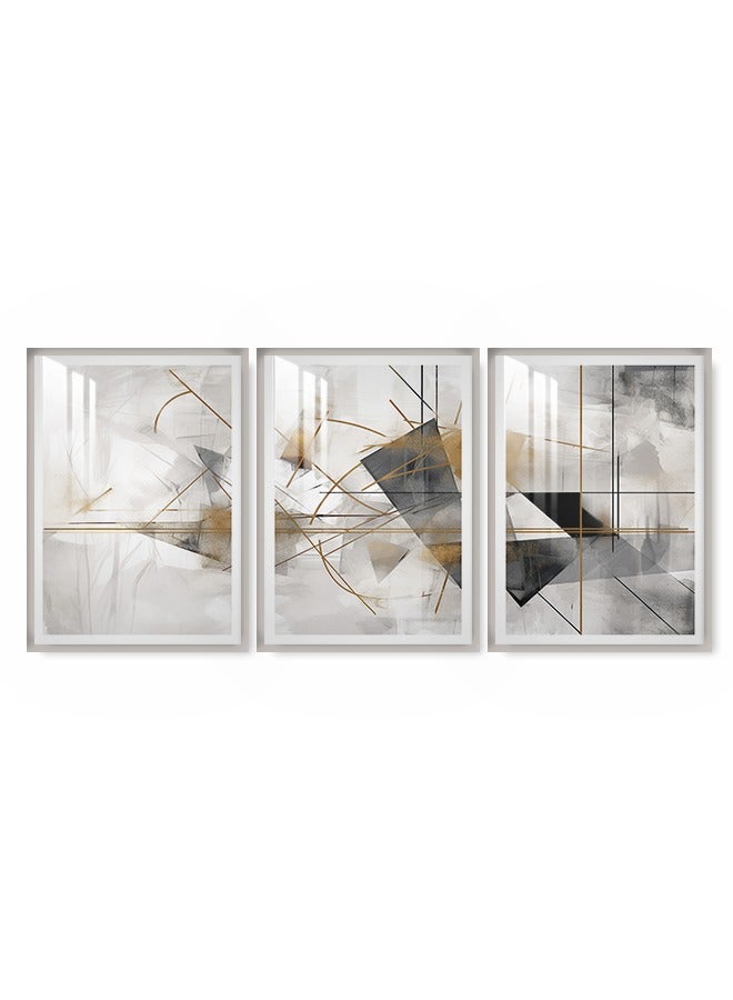 Marktna Three Wall Panels 150x70cm With an Abstract Design, Silver Frame And a Transparent Acrylic Layer 0.5kg - Image 2