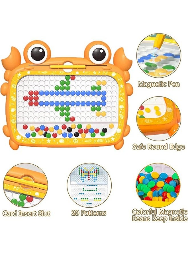 Magnetic Drawing Board, Magnetic Dots Board with 50 Dot Beads and 10 Pattern Booklets, Early Learning Sensory Art Toys, Large Magnet Sketch Tablet, Magna Dots Doold Pad, Montessori Toys, Mess Free Drawing Board, Preschool Educational Toys, Mess Free Drawing Board, Preschool Travel Gifts for Boys Girls  - Image 5