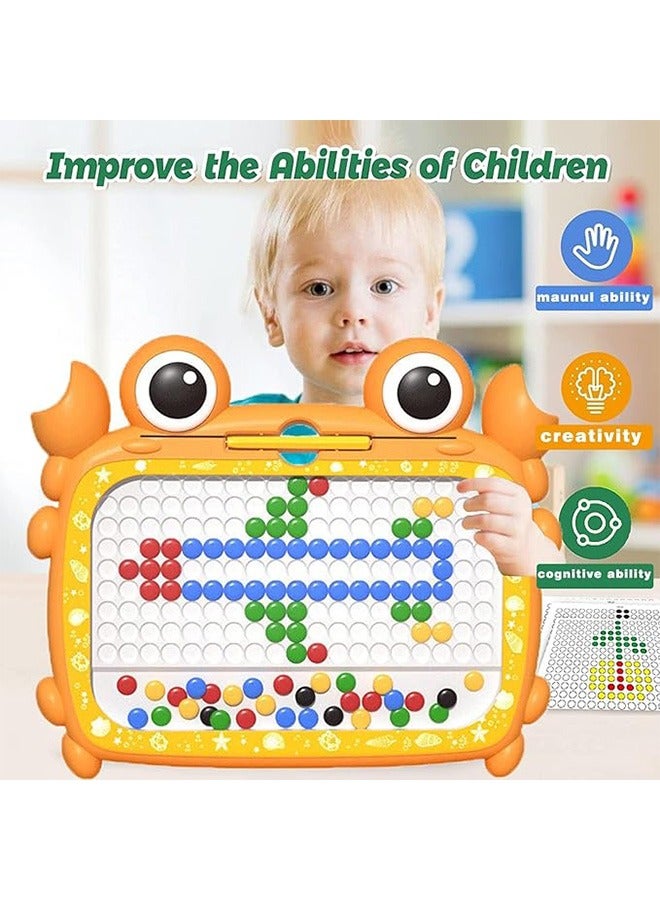Magnetic Drawing Board, Magnetic Dots Board with 50 Dot Beads and 10 Pattern Booklets, Early Learning Sensory Art Toys, Large Magnet Sketch Tablet, Magna Dots Doold Pad, Montessori Toys, Mess Free Drawing Board, Preschool Educational Toys, Mess Free Drawing Board, Preschool Travel Gifts for Boys Girls  - Image 4