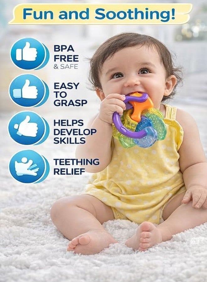 KDDIGZ Silicone & Wooden Baby Teether for 3+ Months | BPA Free Soft Teething Toy | Natural Wood Ring Teether for Infants | Safe, Non-Toxic, Easy Grip Round Shape for Babies (Teething Chew Keys) - Image 4