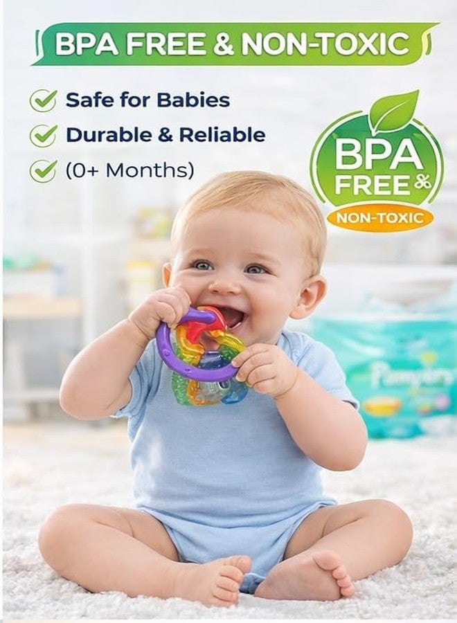 KDDIGZ Silicone & Wooden Baby Teether for 3+ Months | BPA Free Soft Teething Toy | Natural Wood Ring Teether for Infants | Safe, Non-Toxic, Easy Grip Round Shape for Babies (Teething Chew Keys) - Image 2