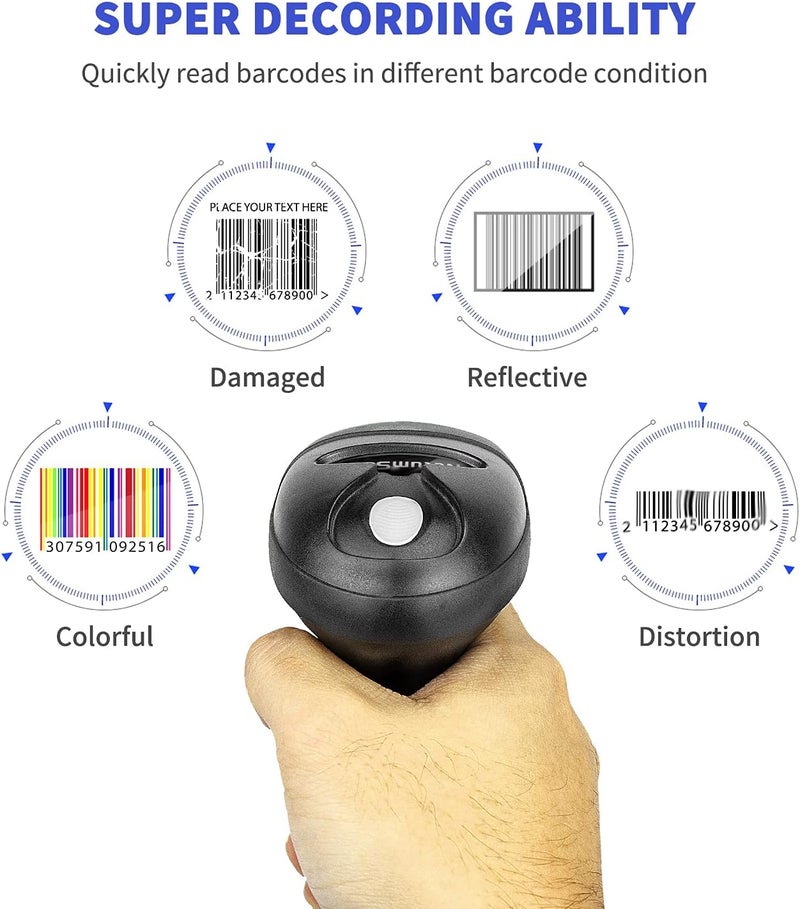 NetumScan Wireless Barcode Scanner Automatic 2.4G USB Barcode Reader with Hands-Free Adjustable Stand Compatible with PC Computers Mac Windows Laptops NSI6-X - Image 2
