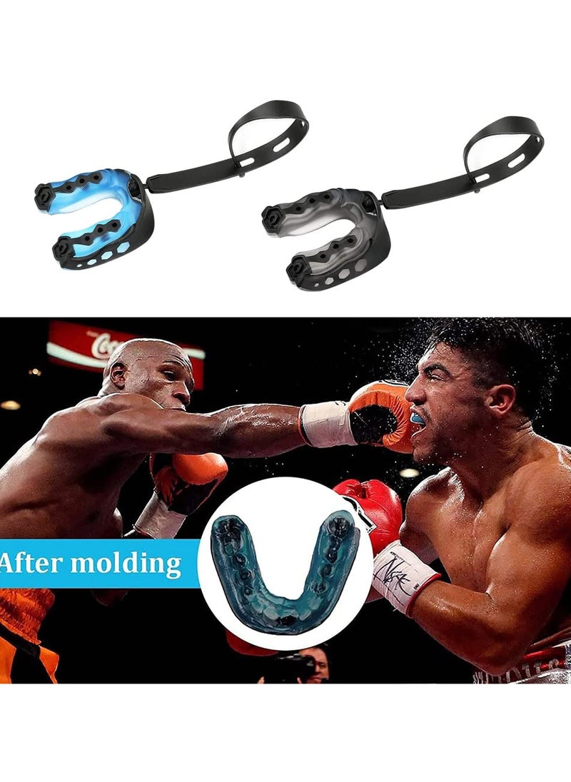 Generic 2 Pack Set Of Professional Youth Football Teeth Guard With Soft Sports Teeth Guard Suitable For Boxing, Adult Vibration, Doctor'S Teeth Guard, Blue+Black  - Image 3