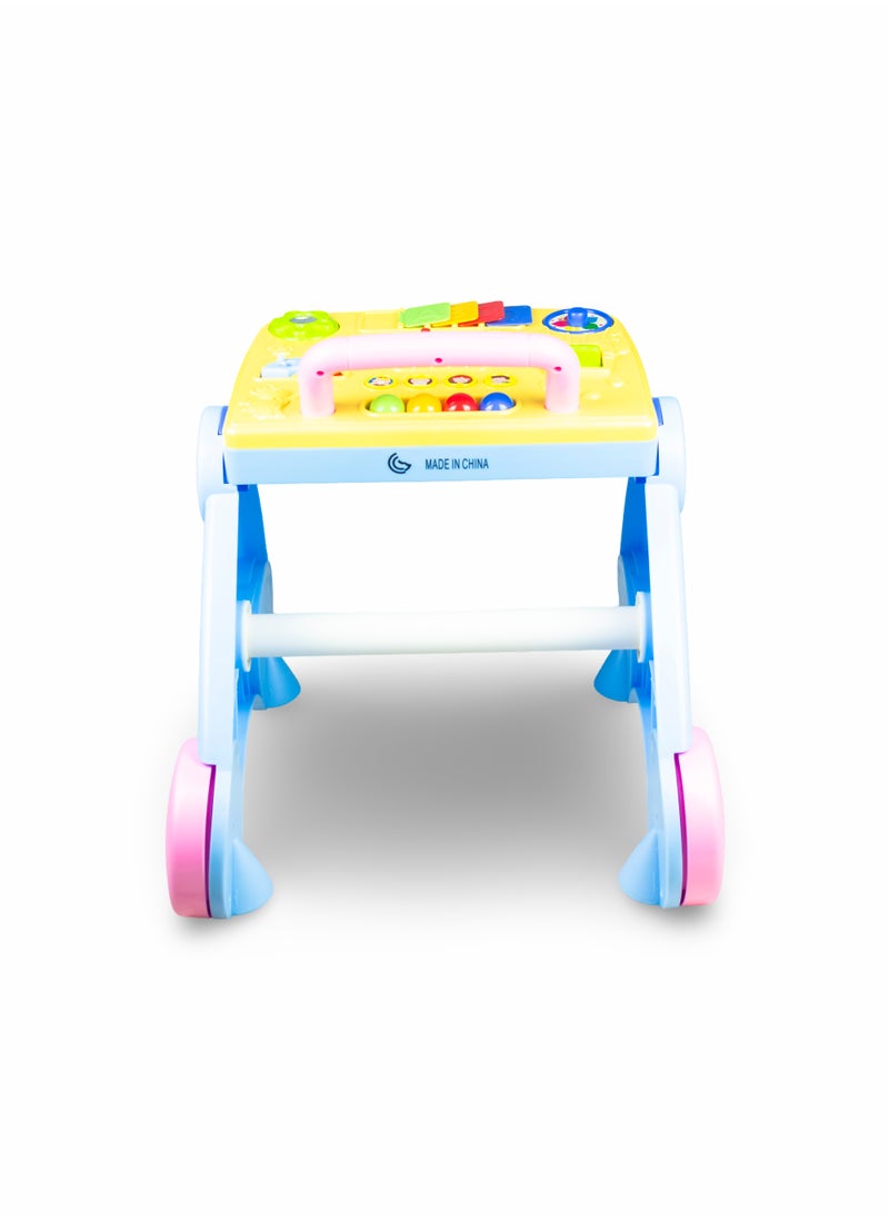 molody - Baby Walker with Music, Foldable Design, Multi-Functional for Learning and Walking, 0-3 Years-Blue - Image 1