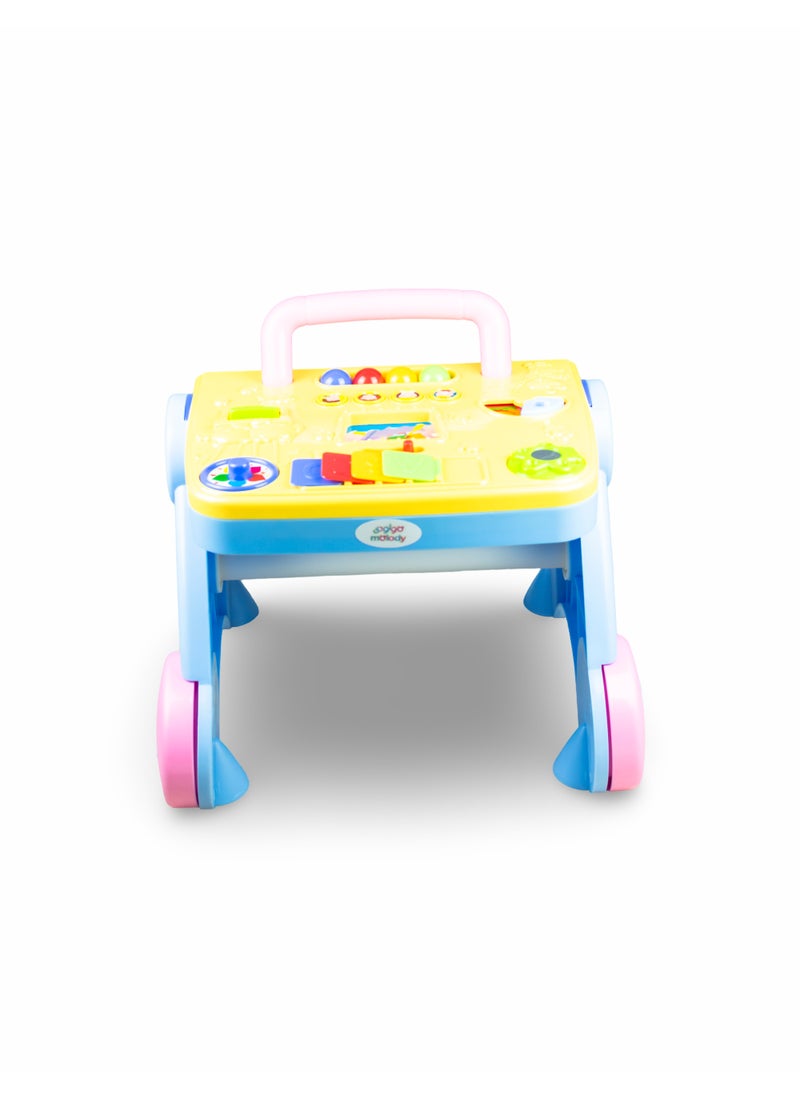 molody - Baby Walker with Music, Foldable Design, Multi-Functional for Learning and Walking, 0-3 Years-Blue - Image 1