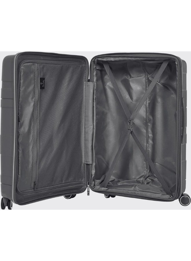 pierre cardin - Pierre Cardin UNBREAKABLE Luggage Zurich Collection Suitcase For Travel, International Lock, ANTI Theft Double Zipper luggage Large (Grey) - Image 1