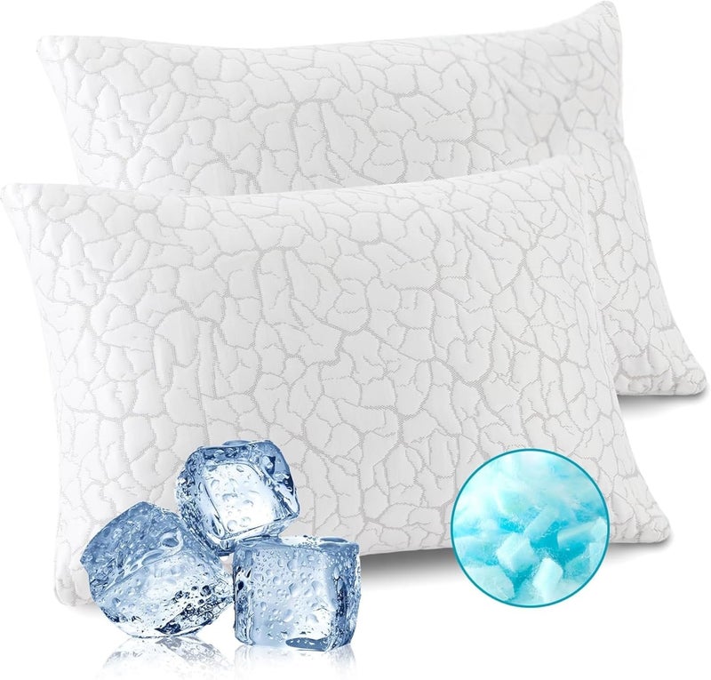 Foam Craft Customizable Cooling Sleep Pillow with Shredded Foam - Pack of 2 (50 x 90cm) - Image 1