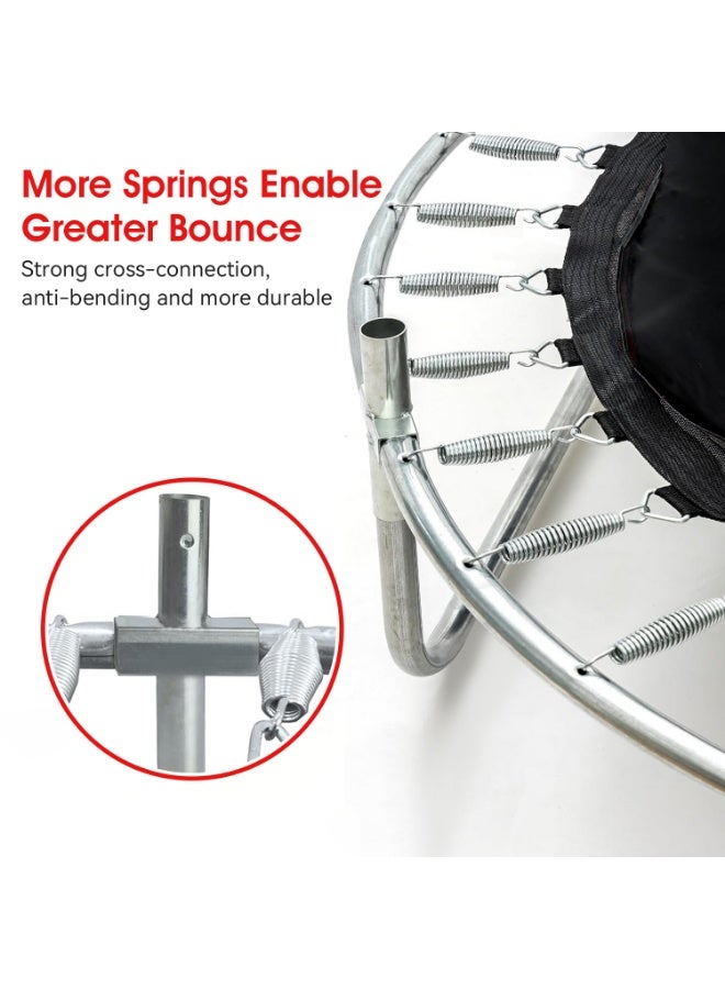 Amoyls Kids Trampoline with Safety Enclosure 360, Basketball Hoop, Ocean Balls, Thickened Pad - Image 3