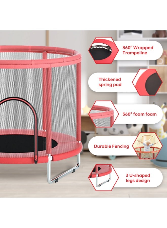 Amoyls Kids Trampoline with Safety Enclosure 360, Basketball Hoop, Ocean Balls, Thickened Pad - Image 2